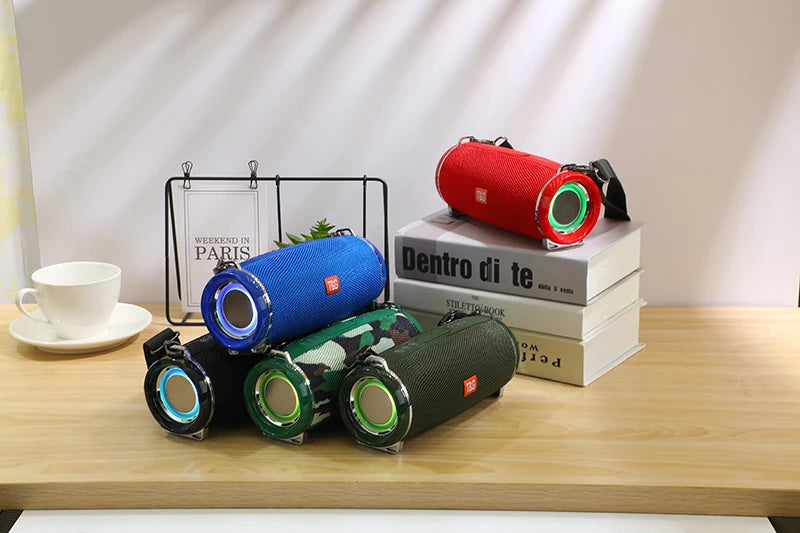 50W de alta potência caixa de som Bluetooth Speaker Outdoor IPX6 Coluna Sem Fio Impermeável Portátil super básico partido áudio 3D alto-falantes estéreo para pc Centro de Música Subwoofer FM TF cartão USB TG187