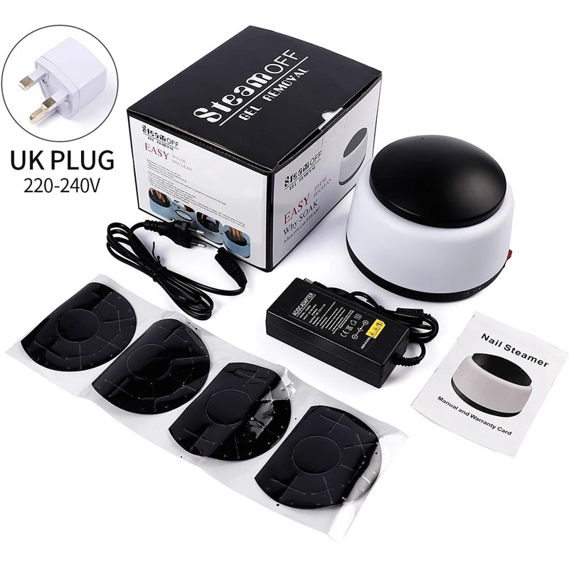 36w vapor polonês unha gel remoção acetona embeber fora gel polonês removedor máquina 5 minutos vapor elétrico uv gel polimento ferramentas