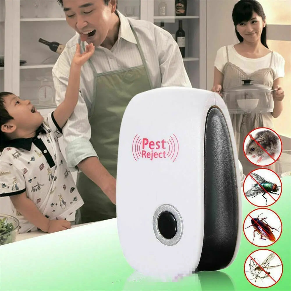 Ultrasonic Electronic Pest Repeller, 360 ° controles internos eficientes, aranhas Repeller para casa, UE, EUA Plug