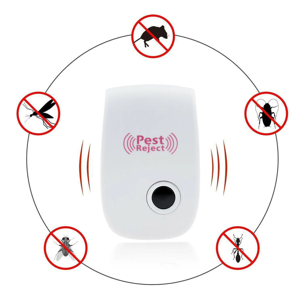 Ultrasonic Electronic Pest Repeller, 360 ° controles internos eficientes, aranhas Repeller para casa, UE, EUA Plug