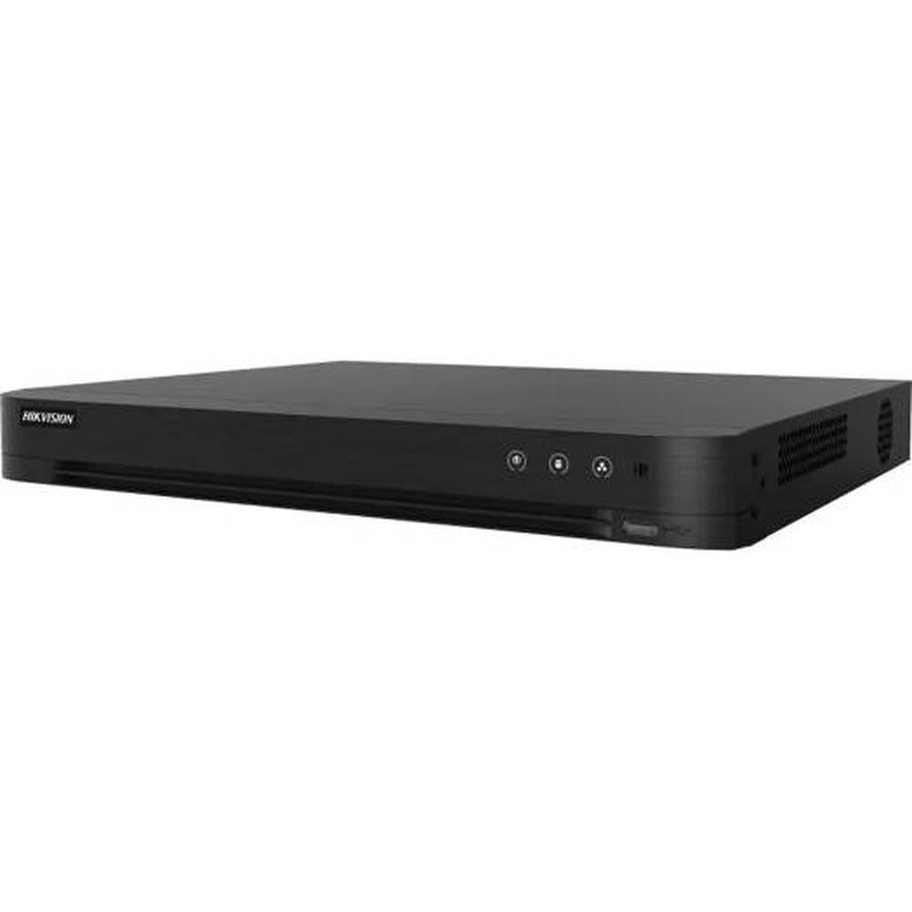 Hikvision 16-ch 1080p 1U H.265 AcuSense DVR, H.265 Pro+ Compression Technology, Up to 1080p @ 15 fps Encoding, 32 Kbps to 6 Mbps Video Bitrate, Up to 8 Network Cameras, Black | iDS-7216HQHI-M2/S