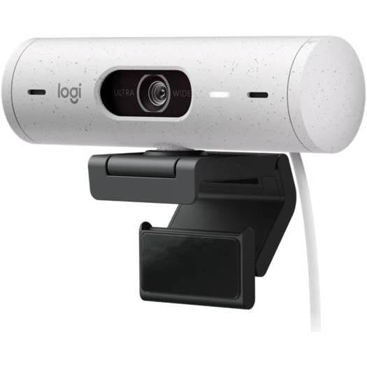 Logitech Brio 500 Full HD 1080p Webcam, Auto Light Correction, Show Mode, Dual Noise Reduction Mics, Webcam Privacy Cover, Works with MS Teams, Google Meet, Zoom, USB-C Cable, Off-White