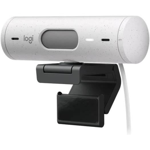 Logitech Brio 500 Full HD 1080p Webcam, Auto Light Correction, Show Mode, Dual Noise Reduction Mics, Webcam Privacy Cover, Works with MS Teams, Google Meet, Zoom, USB-C Cable, Off-White