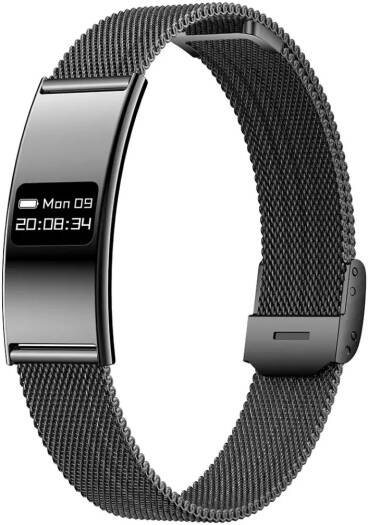 Porodo Trackfit Plus Smart Bracelet Fitness Tracker, Heart Rate, Blood Pressure & Blood Oxygen Monitoring, 120+ Multi-Sport Training, Display App, IPX8 Water Resistant, Black | PDB8BK