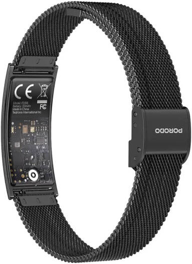 Porodo Trackfit Plus Smart Bracelet Fitness Tracker, Heart Rate, Blood Pressure & Blood Oxygen Monitoring, 120+ Multi-Sport Training, Display App, IPX8 Water Resistant, Black | PDB8BK