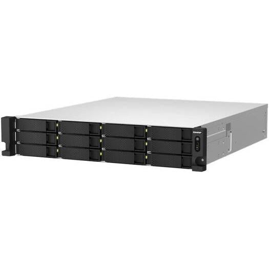 QNAP TS-h1887XU-RP 18-Bay 4U Rackmount NAS, 2x3.5/2.5"+6x2.5" SATA Drive Bays, 3.4 GHz Intel Xeon E-2334 4C, 32GB ECC DDR4 RAM, 550W PSU, 10 Gigabit Ethernet Port, 3 PCIe | TS-h1887XU-RP-E2334-32G