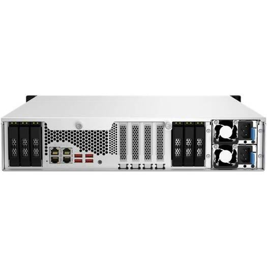 QNAP TS-h1887XU-RP 18-Bay 4U Rackmount NAS, 2x3.5/2.5"+6x2.5" SATA Drive Bays, 3.4 GHz Intel Xeon E-2334 4C, 32GB ECC DDR4 RAM, 550W PSU, 10 Gigabit Ethernet Port, 3 PCIe | TS-h1887XU-RP-E2334-32G