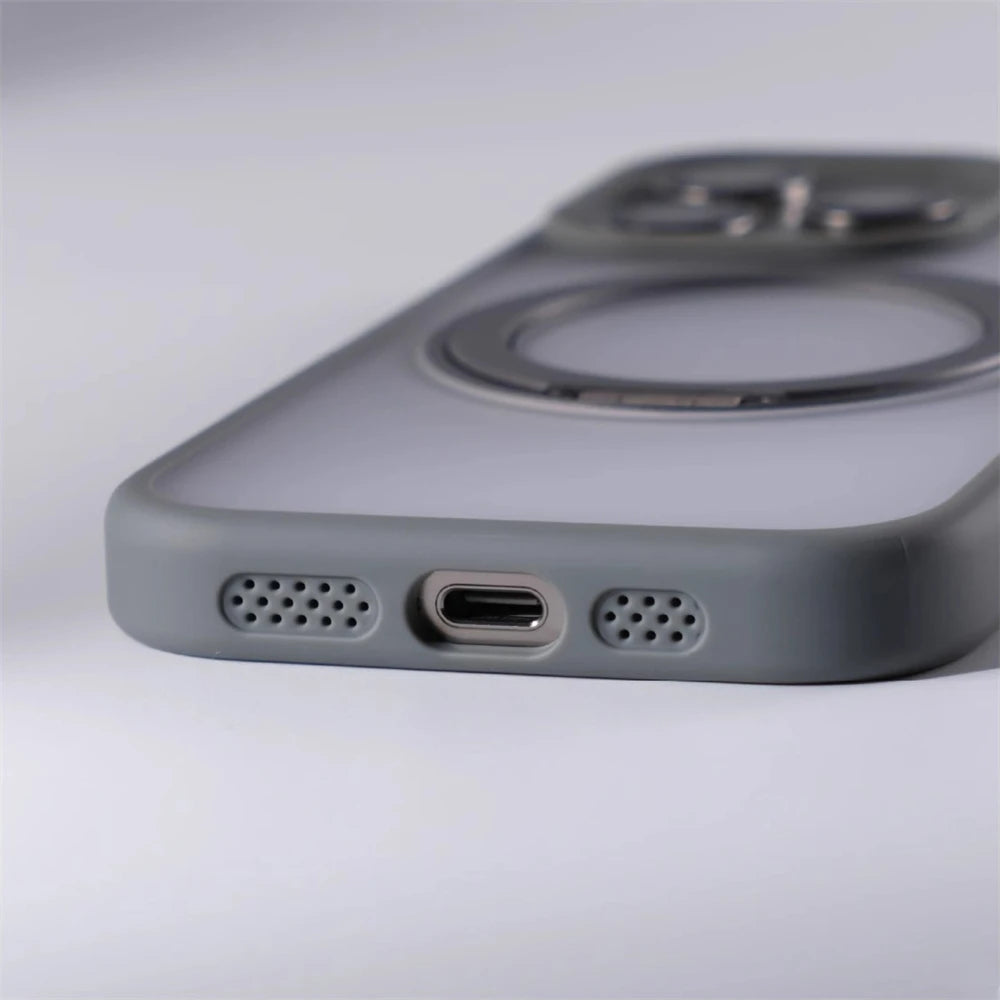 360 °   Rotação de metal anel titular magnético pára-choques caso para iphone 16 pro max 15 14 13 para magsafe carga sem fio capa à prova de choque