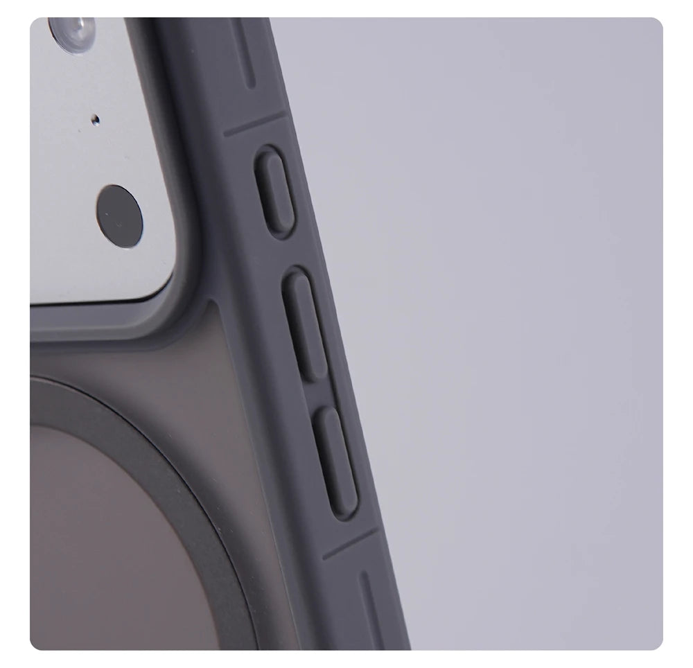Luxo fosco translúcido titular caso magnético para iphone 17 pro max ar 16 15 plus 14 13 12 para magsafe pára-choques capa à prova de choque