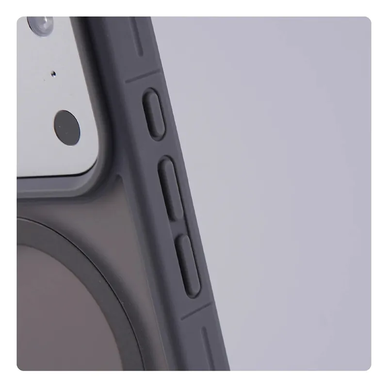Luxury Matte Translucent Holder Magnetic Case for IPhone 17 Pro Max Air 16 15 Plus 14 13 12 For Magsafe Bumper Shockproof Cover