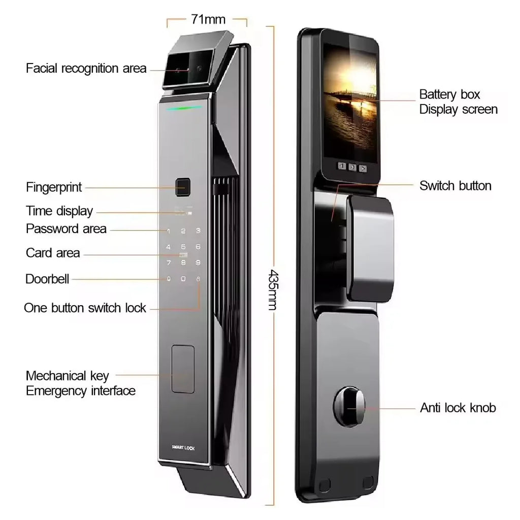 Fechadura inteligente com impressão digital, fechadura para porta de entrada sem chave, fechadura inteligente para porta frontal com código - fechadura inteligente com controle por aplicativo
