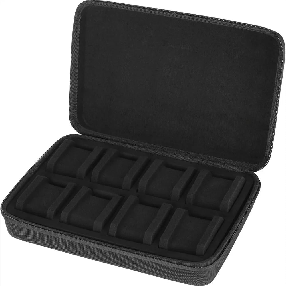 10 slots caixa de armazenamento relógio zíper caso viagem portátil organizador exibição titular para relógios de pulso e relógios inteligentes
