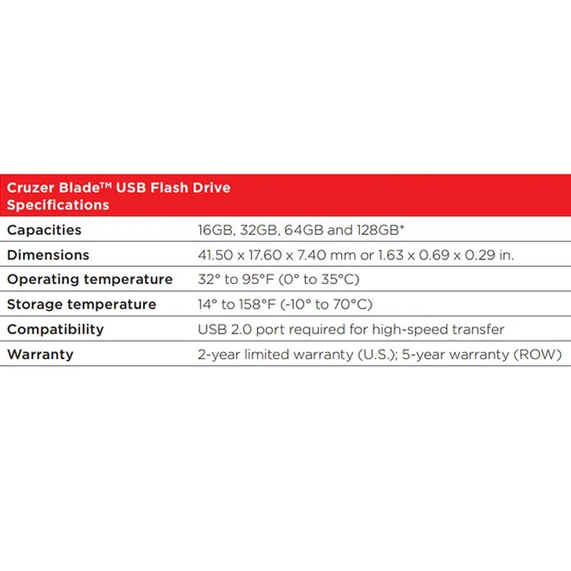 SanDisk USB2.0 FAT32 Cruzer CZ50 Flash Drive Compact Encrypted Flash Memory Stick USB2.0 PenDrive for Desktop Laptop