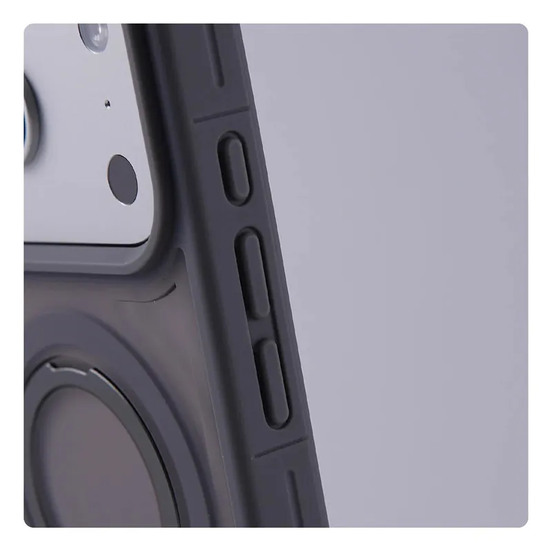 Matte Translucent Magnetic Holder Bumper Case for iPhone 17 Pro Max Air 16 15 14 Plus 13 12 For Magsafe Wireless Charge Cover