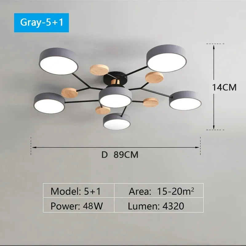 Lustre LED com 3 Cores Diferentes, Iluminação Interior, Adequado para Sala de Estar, Quarto, Hotel, Apartamento, Estudo, Decoração do Lar