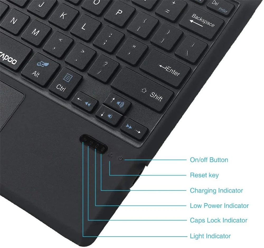 Teclado Bluetooth Retroiluminado para Microsoft Surface Pro 3 4 5 6 7 7+/Microsoft Surface Pro 8 9 10 11 X 13inch, Teclado Trackpad Teclado Sem Fio,Teclado português