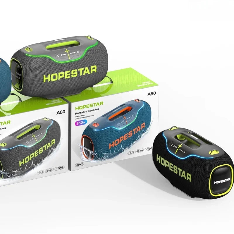 Hopestar a80 alto-falante profissional ao ar livre sem fio baixo subwoofer alto portátil leitor de áudio alto-falante com microfone