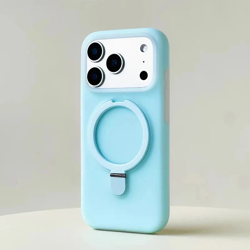 HOCE Liquid Silicone Bracket Magnetic Case For iPhone 17 Air 16 15 14 13 Pro Max With Camera Control Button Shockproof Cover
