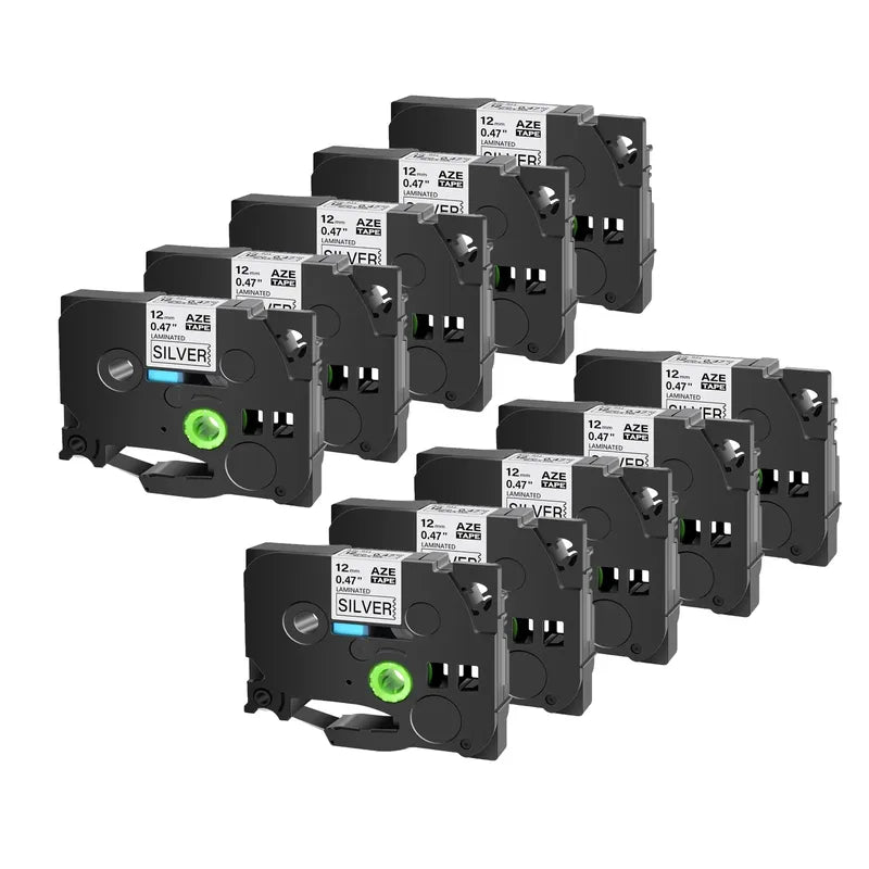 GREENCYCLE 10PCS TZe231 241 251 335 Ribbon Compatible for Brother Ptouch Maker Black on white Label tape 6mm 9mm 12mm 18mm 24mm
