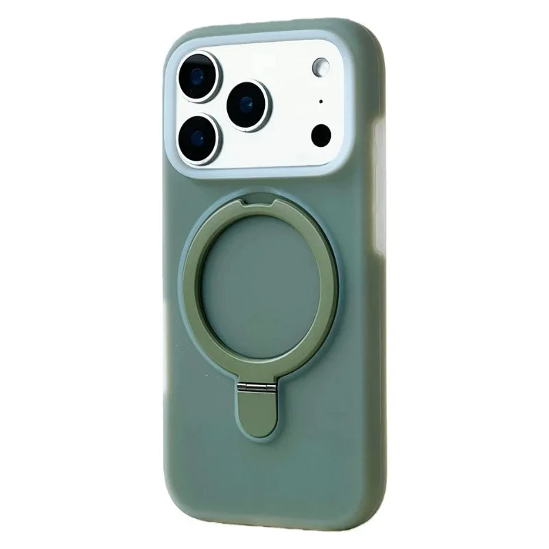 Luxury Liquid Silicone Stand Ring Holder Magnetic For Magsafe Case For iPhone 17  Pro Max Air 16 15 14 13 Skin friendly Cover