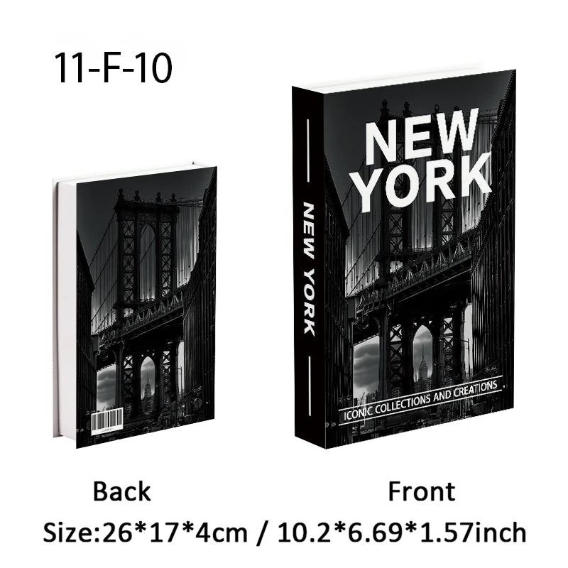 Caixa de armazenamento de livro falso que pode ser aberta, livros decorativos de luxo, mesa de café, ornamento, prateleira de quarto, decoração nórdica de interiores, decoração de casa