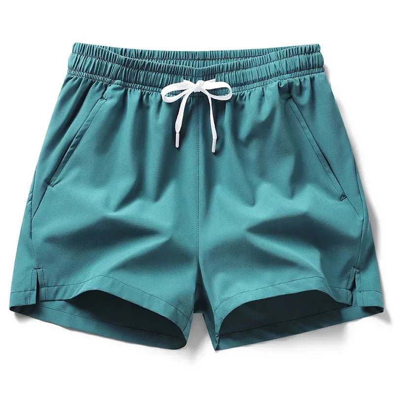 Calções de ginásio dos homens esportes sweatpants bolsos ginásio shorts casuais básicos calças leves correndo jogging praia shorts masculino banho