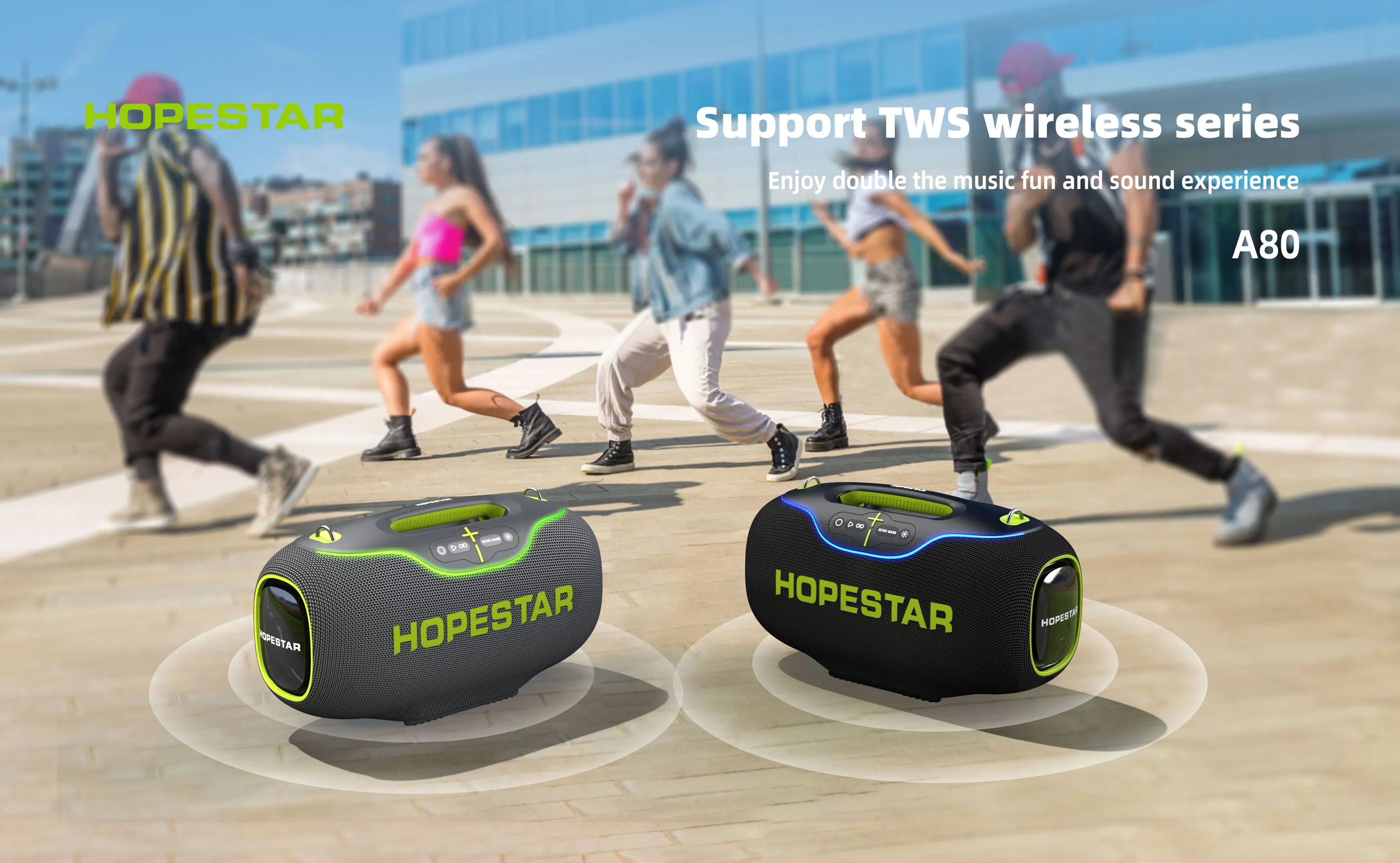 Hopestar a80 alto-falante profissional ao ar livre sem fio baixo subwoofer alto portátil leitor de áudio alto-falante com microfone