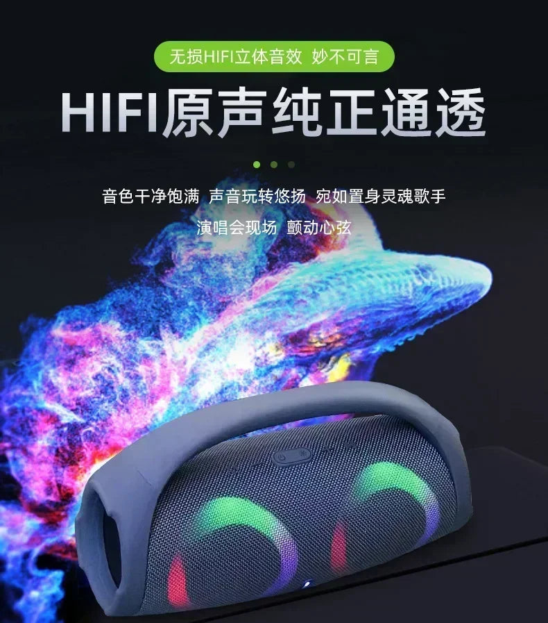 Portátil à prova d100 água 100w de alta potência bluetooth alto-falante rgb luz colorida sem fio subwoofer 360 estéreo surround tws fm boom box