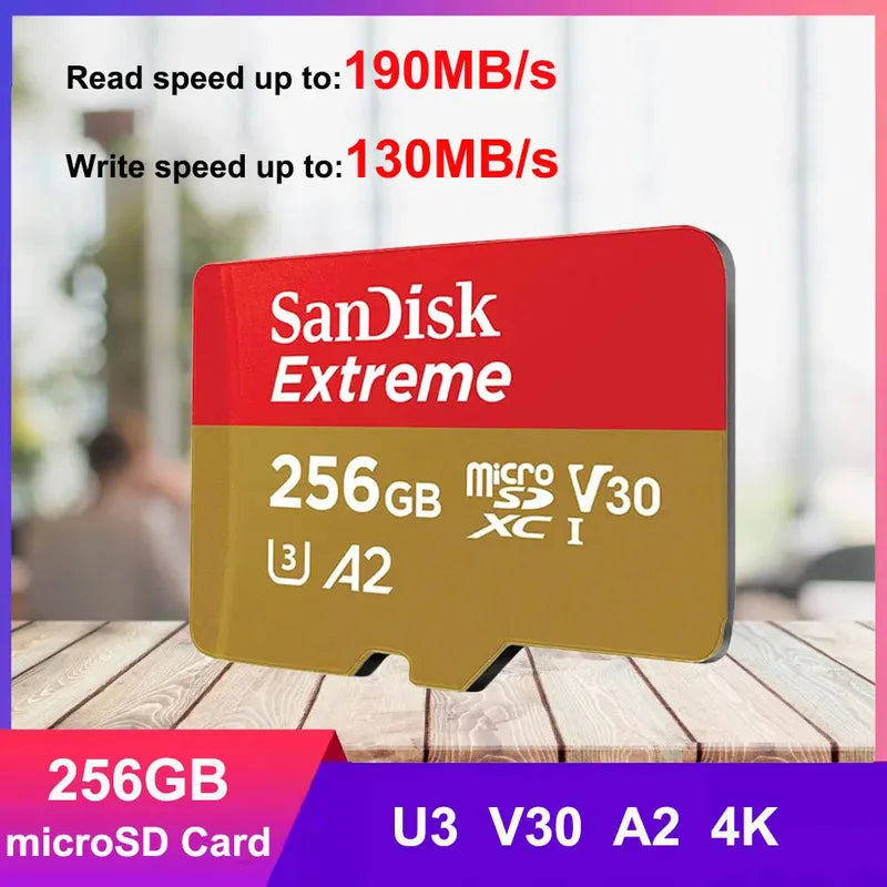 SanDisk Extreme microSDHC microSDXC UHS-I Cards 4K UHD and Full HD video UHS Speed Class 3 (U3) and Video Speed Class 30 (V30)