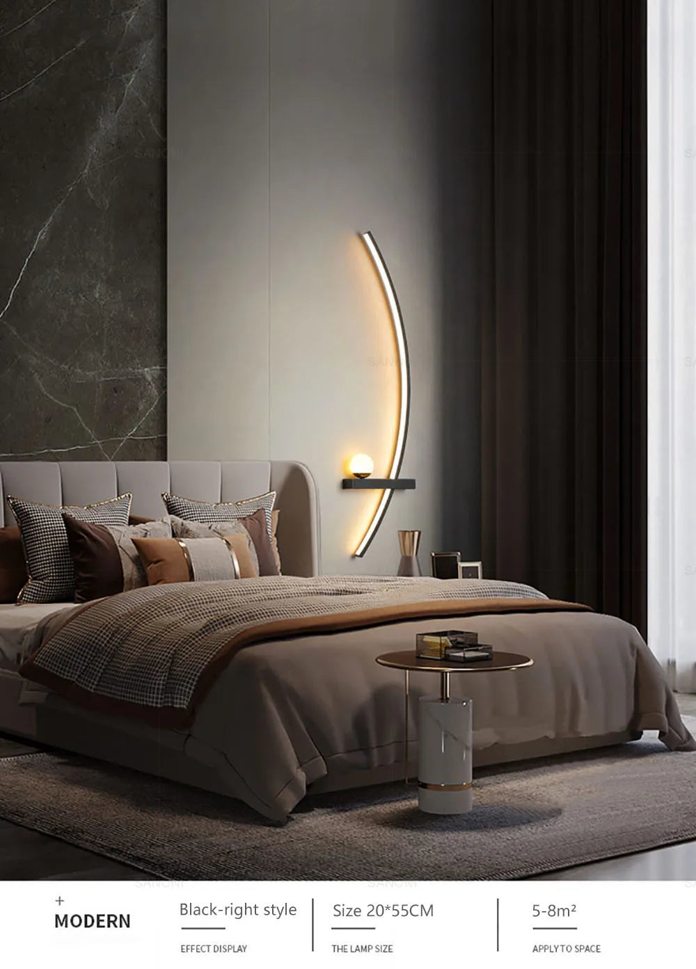 Nordic led lâmpada de parede listras arandela para o quarto cabeceira sala estar estudo escadas decoração casa luminária interior lustre