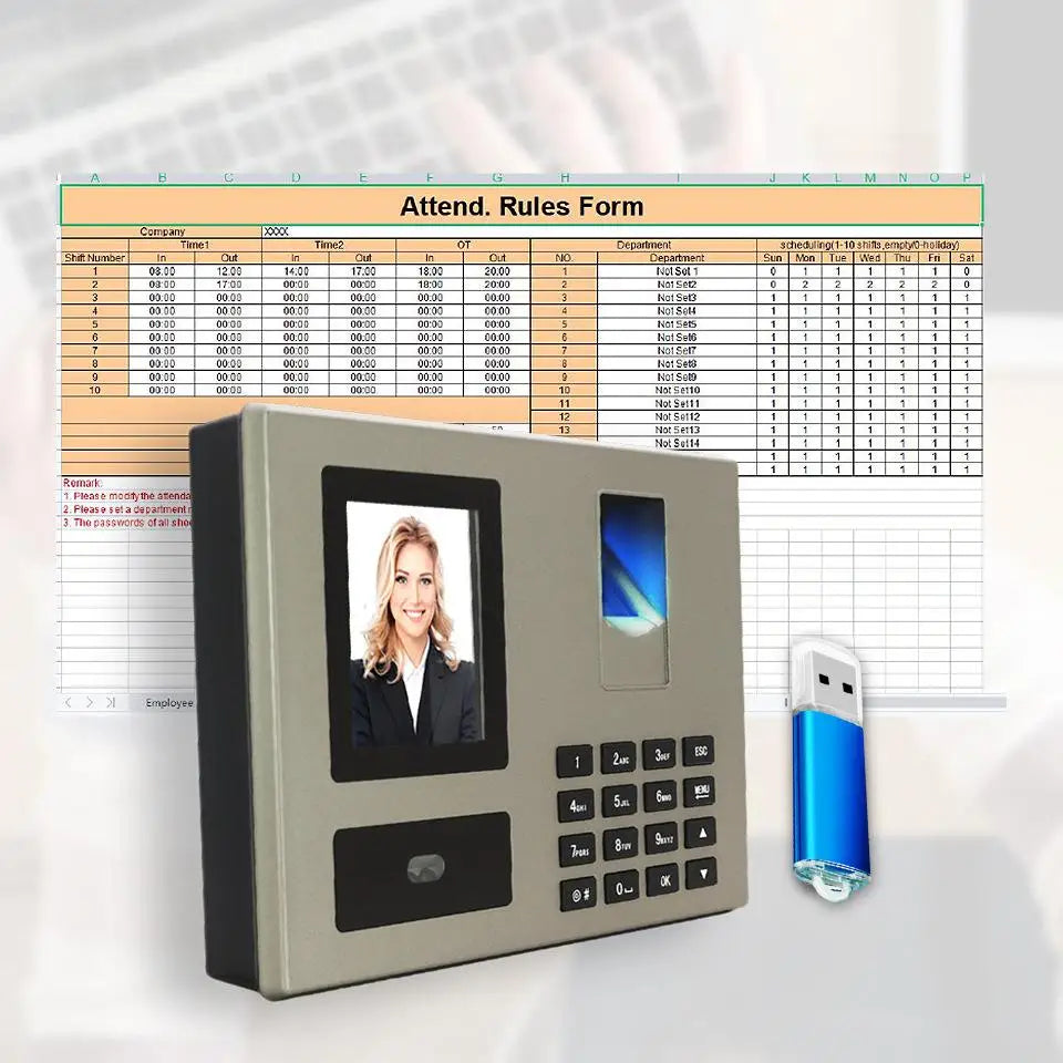 Comparecimento facial reconhecimento de impressão digital senha desbloquear invite de voz nenhum software udisk fas32 formato exportação direta relatório excel