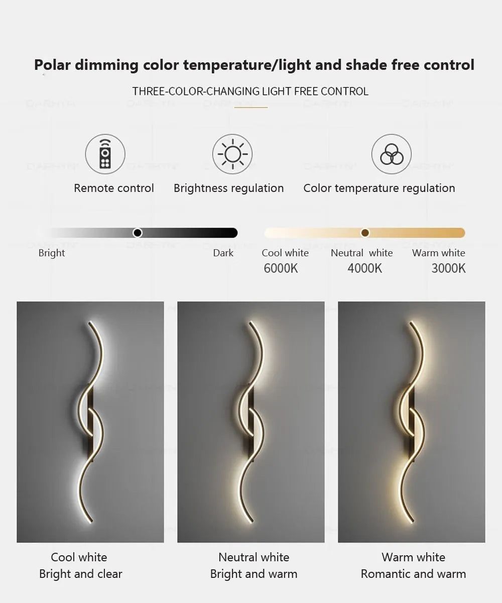Moderna lâmpada de parede led minimalista luz led quarto cabeceira longa tira arandelas sala estar sofá casa luminária interior