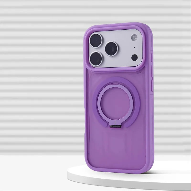 Luxury Matte Magnetic Ring Stand Phone Case for iPhone 17 Pro Max Air 16 15 14 13 12 Plus For Magsafe Shockproof Bumper Cover