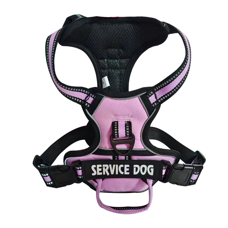 Arnês para cães ajustável de nylon sem puxar colete com remendo para cães 4psc, arnês reflexivo para animais de estimação para cães pequenos, médios e grandes