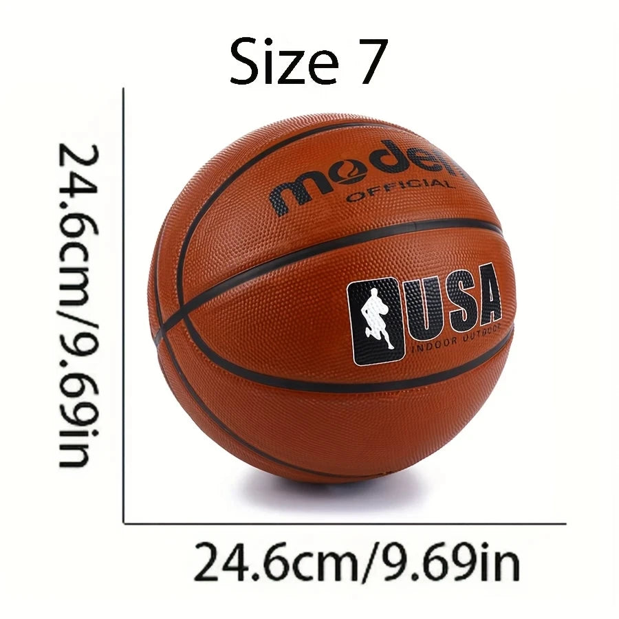1pc oficial adulto adolescente basquete-marrom tamanho 4/5/6/7 basquete-borracha durável interior/exterior bola de jogo profissional