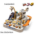Modelo de carro ferroviário de corrida brinquedos educativos crianças pista jogo de aventura cérebro trem interativo mecânico animais espaço foguete brinquedo