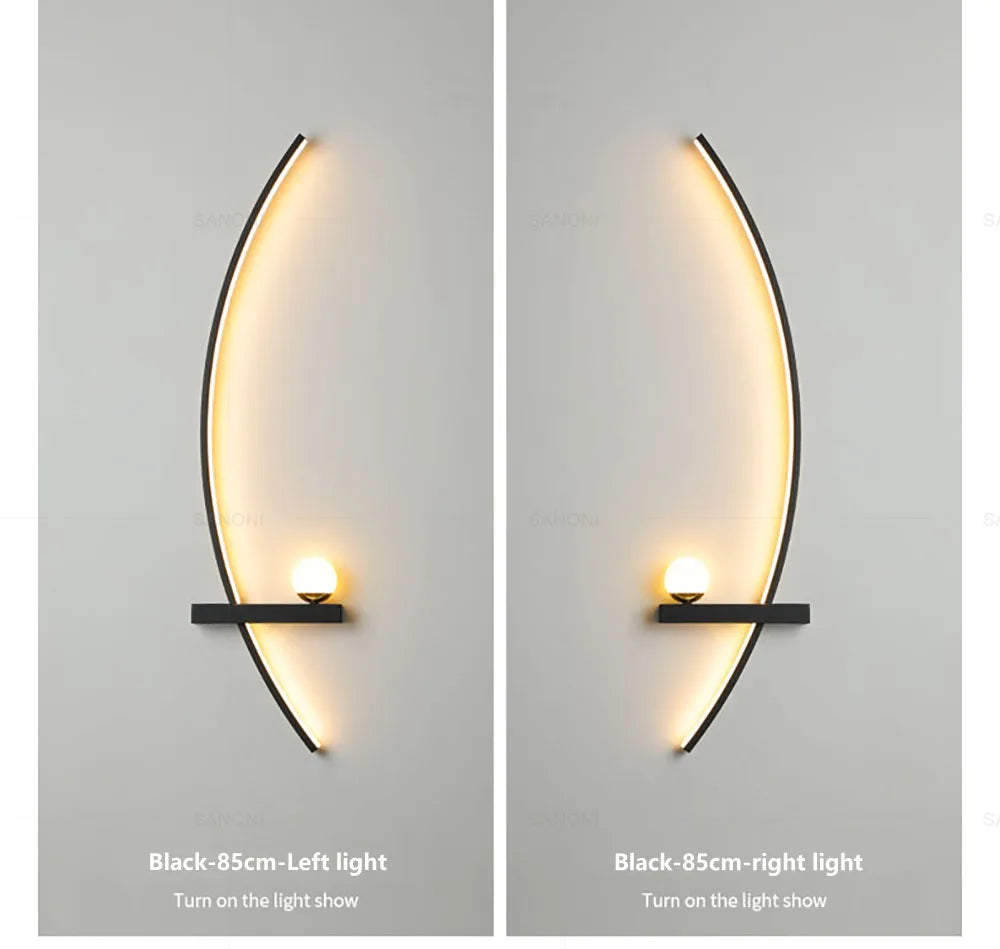 Nordic led lâmpada de parede listras arandela para o quarto cabeceira sala estar estudo escadas decoração casa luminária interior lustre