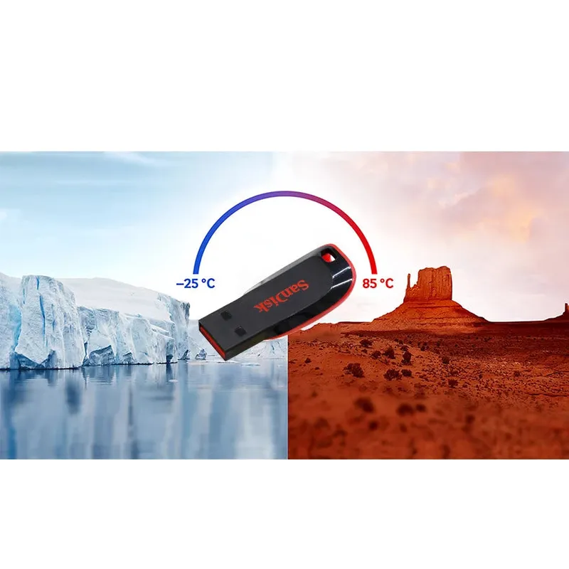 SanDisk USB2.0 FAT32 Cruzer CZ50 Flash Drive Compact Encrypted Flash Memory Stick USB2.0 PenDrive for Desktop Laptop