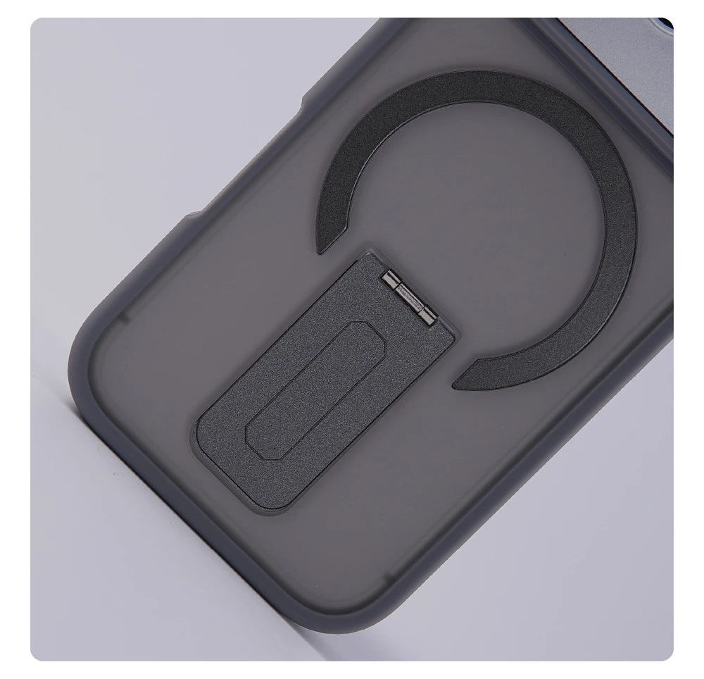 Luxo fosco translúcido titular caso magnético para iphone 17 pro max ar 16 15 plus 14 13 12 para magsafe pára-choques capa à prova de choque