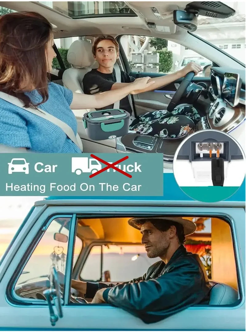 Novo 1.5l 60w lancheira elétrica aquecedor de alimentos portátil aquecedor de alimentos para carro ou casa à prova de vazamento almoço aquecimento microondas para caminhantes