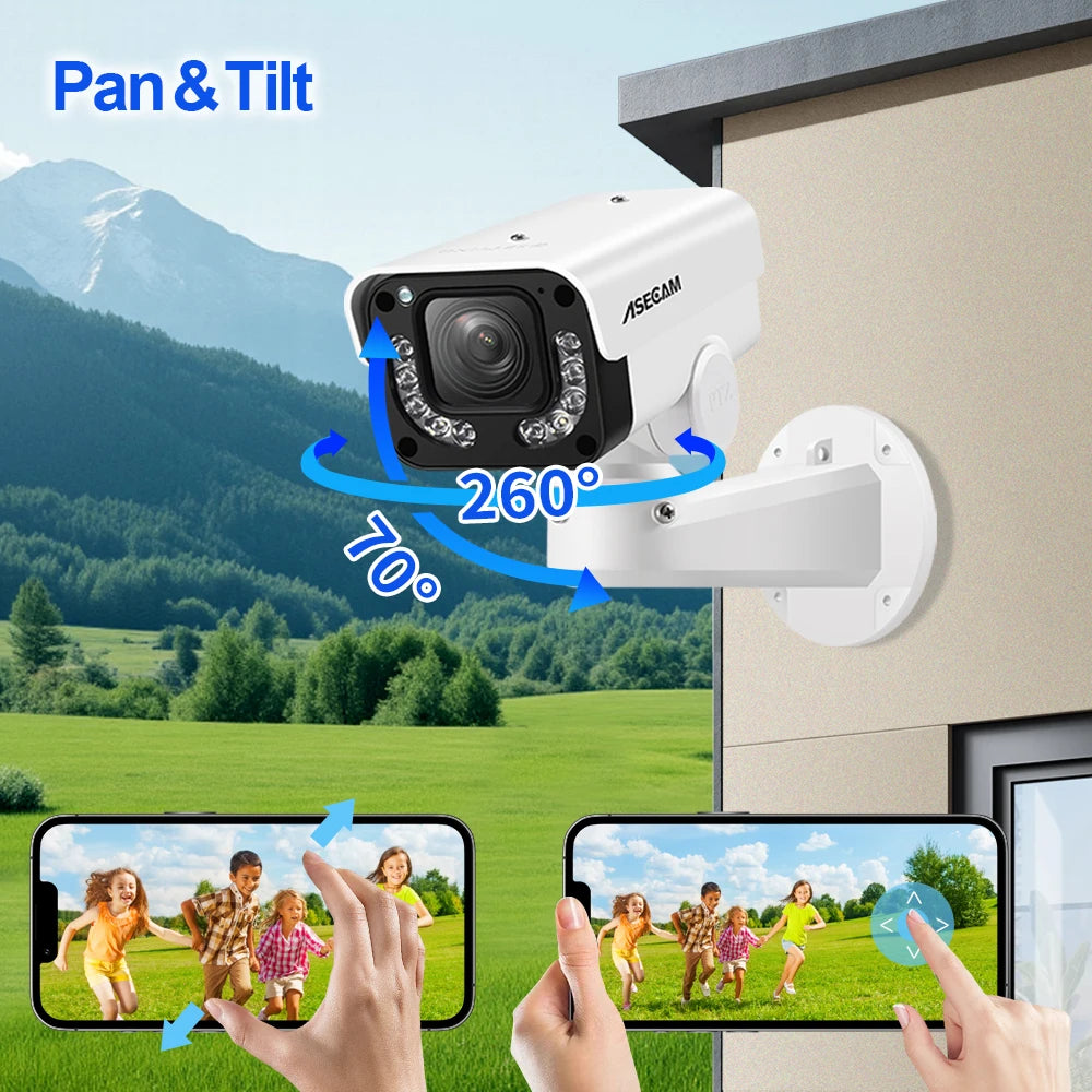 ASECAM 4K 8MP Camera de Segurança PTZ 30x Zoom óptico AI Detecção de Veículos WDR Externa Câmera Vigilância IMX415 Hikvision Compatível