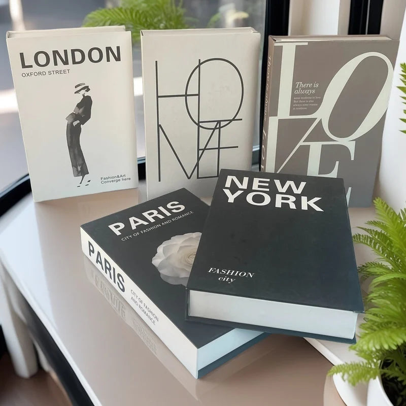 Caixa de armazenamento de livro falso que pode ser aberta, livros decorativos de luxo, mesa de café, ornamento, prateleira de quarto, decoração nórdica de interiores, decoração de casa