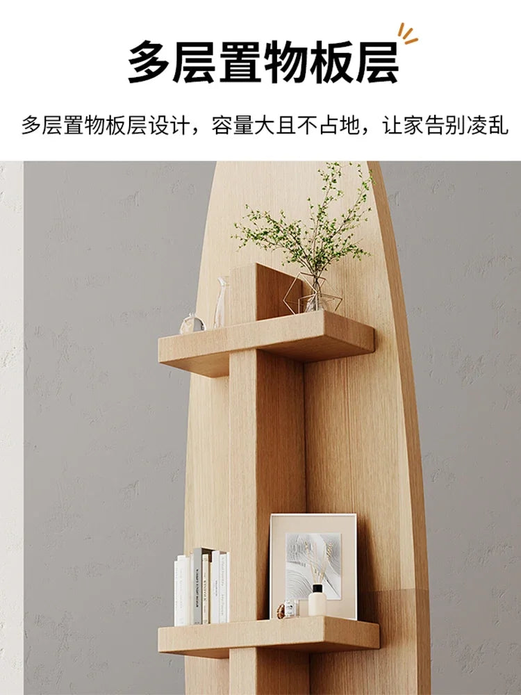 Espelho integrado de corpo inteiro para vestir, espelho de piso, espelho integrado para uso doméstico, sala de estar, móvel e rotativo, cabide grande