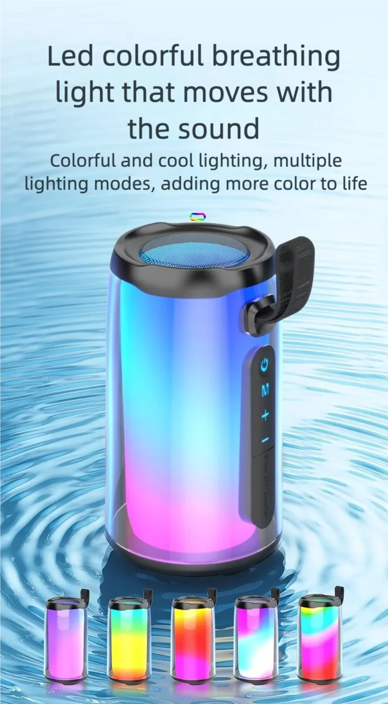 Máquina de karaokê portátil, alto-falante Bluetooth para festa com 2 microfones de karaokê, modos de luz RGB, 5 efeitos vocais, USB/AUX/TF