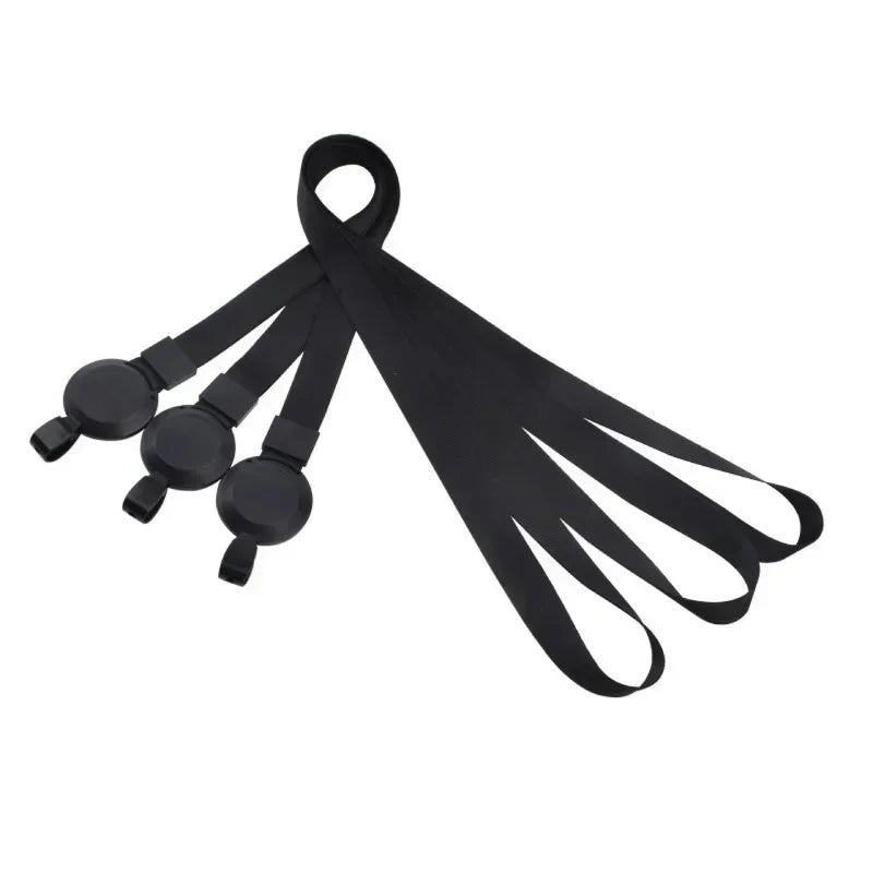 Capa preta para cartão de trabalho de identificação, com carretel de crachá retrátil, cordão, nome, porta-crachá, etiqueta no peito, manga para cartão de passagem de trabalho