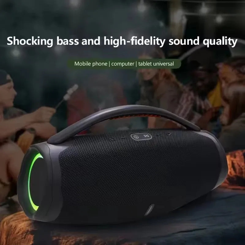 Boombox 3 sem fio bluetooth alto-falante portátil festa ao ar livre caixa de música subwoofer rgb estéreo tws casa alto-falante suporte tf/aux/usb