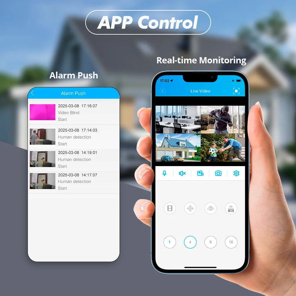 Kerui sem fio 6mp lente dupla wifi câmera ip 8ch nvr tela lcd de 7 polegadas gravador de vídeo sistema de câmera de segurança em casa vigilância