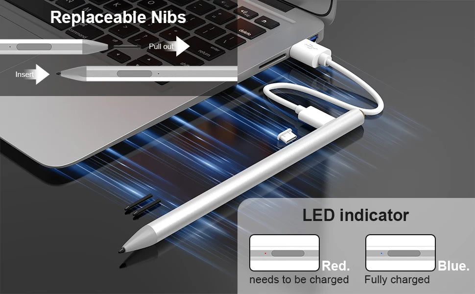 Caneta stylus para microsoft surface pro/livro/laptop/studio pro11/10/9/8/7/6/5/4/x caneta windows 4096 caneta de superfície de sensibilidade à pressão
