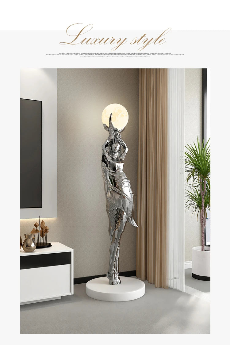 Home Decor Pena Abstrata Menina Arte Escultura, Tamanho Grande Figura Estátua, Sala de Estar Decoração Pavimento, Resina Artesanato Presente, Arte Moderna Ornamento