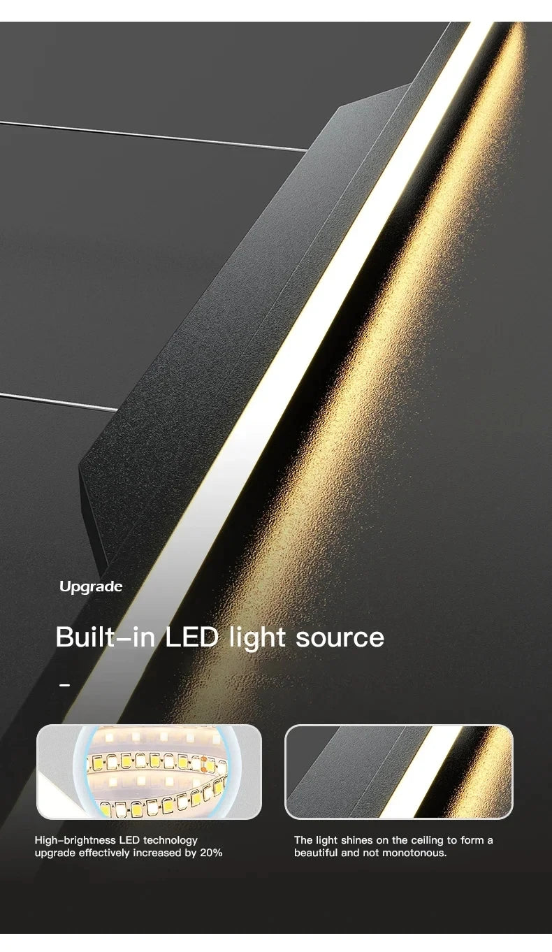 Lustre moderno de led para sala de jantar, cozinha, bar, sala de estar, quarto, luminária pendente de teto, design simples, preto